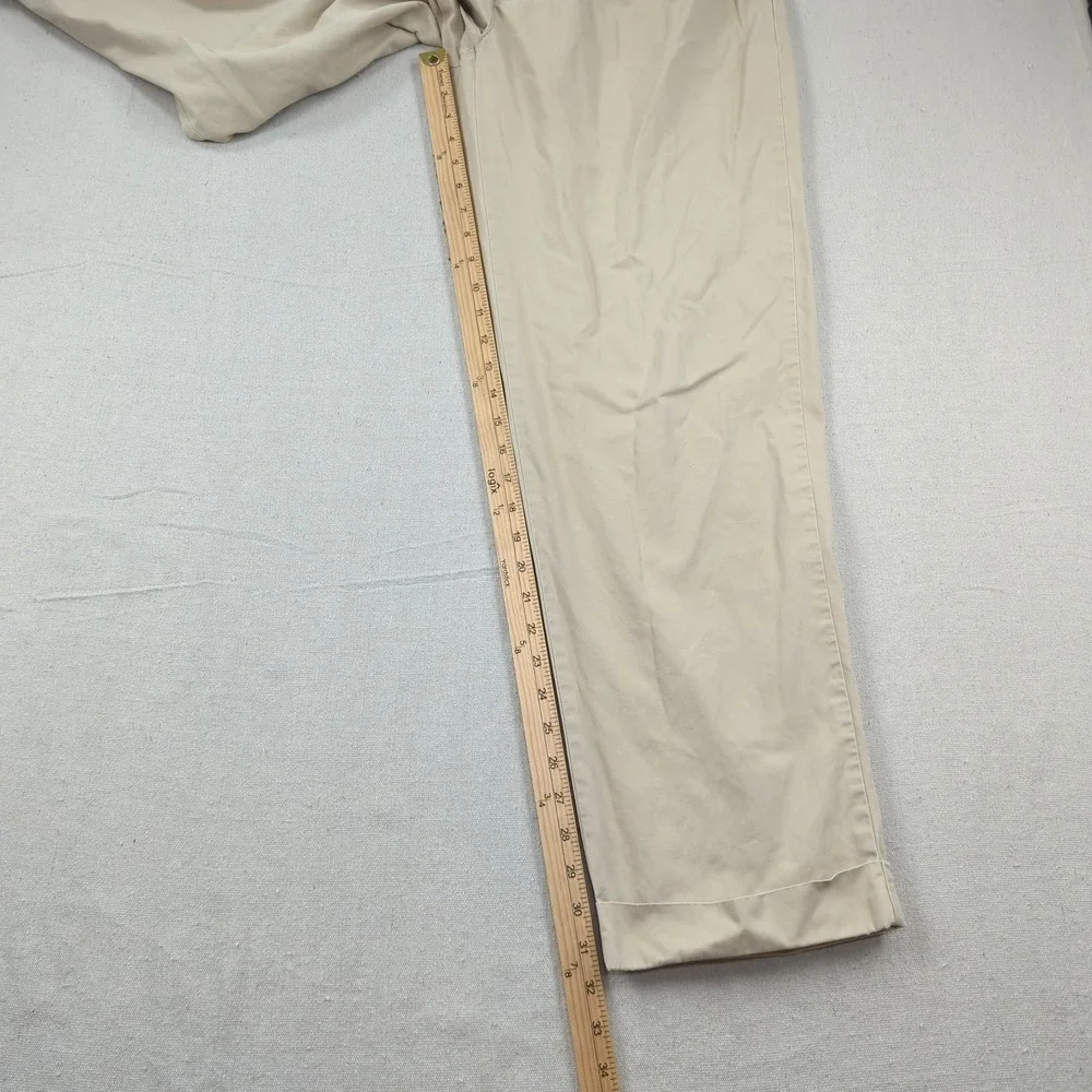 Vtg Polo‎ Ralph Lauren Pants Men 35x32 Khaki Hammond Pleated Cuffed Office